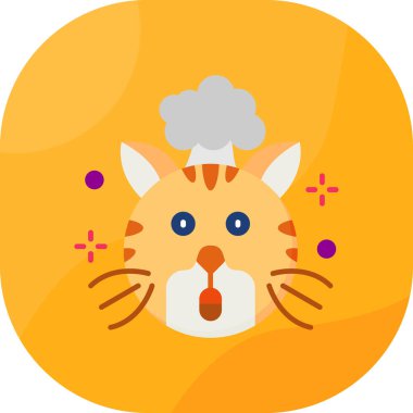 Kedi. Web simgesi basit illüstrasyon