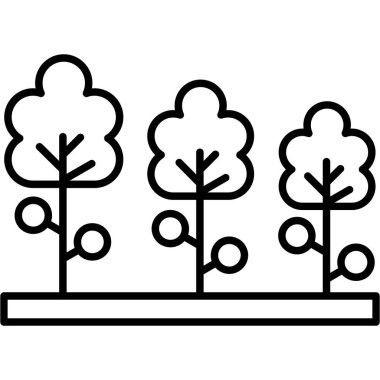 Ağaç ağaçları bahçe simgesi ana hatları biçiminde