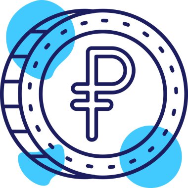 Para birimi ruble simgesi - taslak biçimi