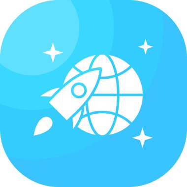 uzay simgesinde roket işareti, vektör illüstrasyonu