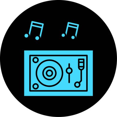 vektör müzik simgesi, vektör illüstrasyonu