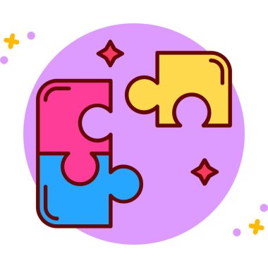 bulmaca parçaları renk vektör illüstrasyonu