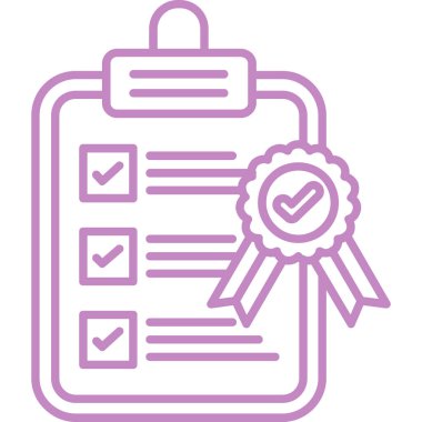 Sertifika ikonu vektör illüstrasyonu