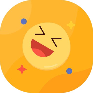 Mutlu emoji simgesi tasarımı, duygu simgesinin vektör çizimi