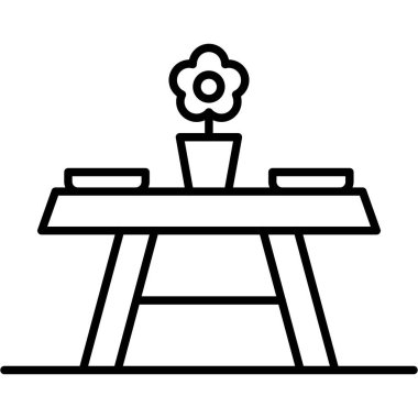 masa simgesi vektör illüstrasyonu