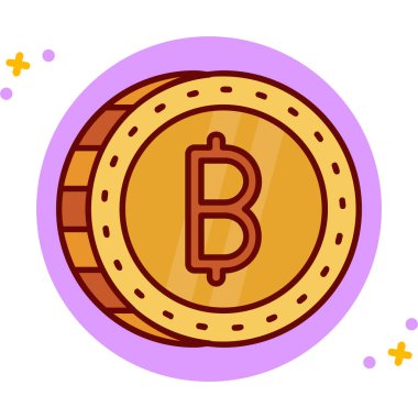 Bitcoin simgesi. Web için bitcoin vektör simgelerinin özet çizimi