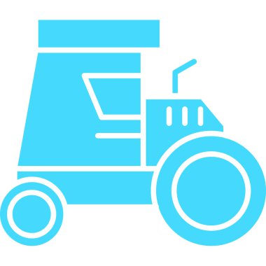 Tarım makinesi vektör simgesi. biçim düz simge, kobalt rengi, yuvarlak açılar, beyaz arkaplan