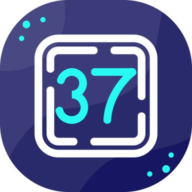 7 numaralı mavi simgenin vektör illüstrasyonu