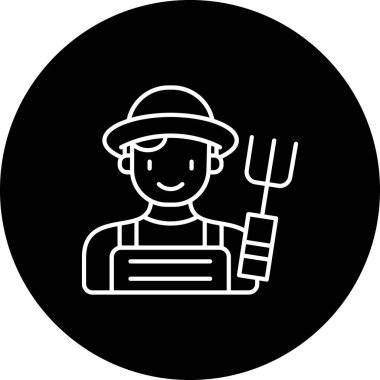 çiftçi ikonu vektör illüstrasyonu