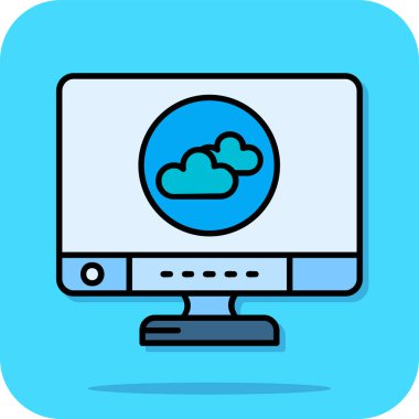 Bulut hesaplama teknolojisi ikon vektör çizimi tasarımı