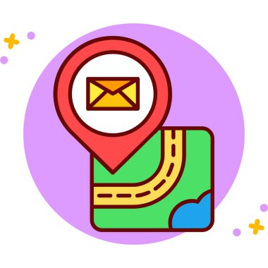 navigasyon konumu simgesi renk dış hat vektörü