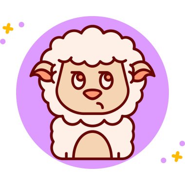 Sevimli koyun karikatür. Vektör çizim