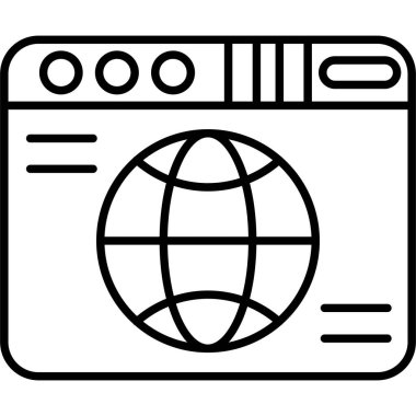 İnternet web simgesi, basit vektör illüstrasyonu