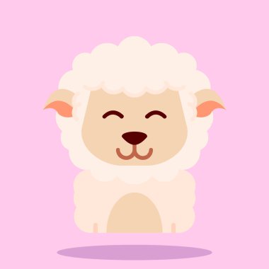 Koyun ikonu. Düz stil. vektör illüstrasyonu