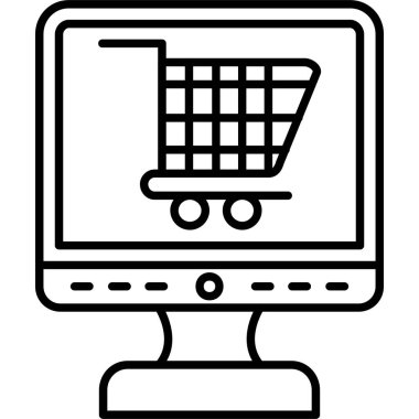 alışveriş çevrimiçi vektör simgesi