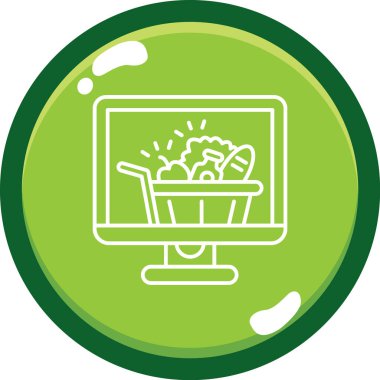 çevrimiçi alışveriş simgesi vektör illüstrasyonu