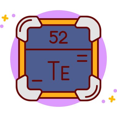 periyodik tablo simgesi renk ana hatları vektörü