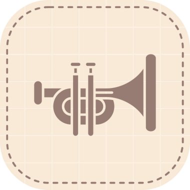 Modern b 'nin vektör çizimi trompet ikonundan yoksundur