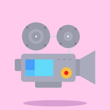 video kamera simgesi, vektör illüstrasyonu.