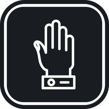 Eldiven ikonuyla el. Web için basit güvenlik eldiveni vektör simgesi çizimi