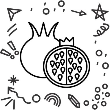 karpuz simgesi vektör illüstrasyon tasarımlı ananas