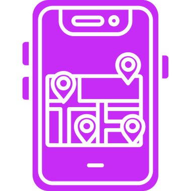 mobil konum simgesi, vektör illüstrasyonu