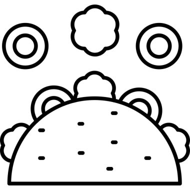 Meksika yemekleri, basit vektör çizimleri.