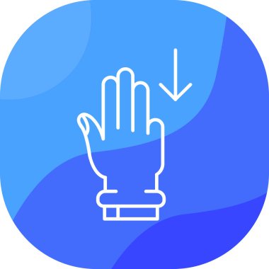 Eldiven simgesi ile el, basit vektör çizimi