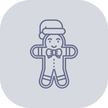 Noel kurabiyesi ikonu. vektör illüstrasyonu