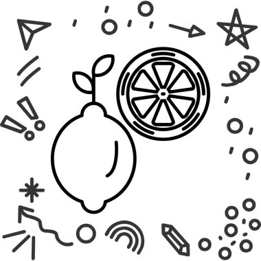 bir meyve simgesinin çizgi sanatı