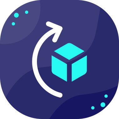 Beyaz zemin üzerinde dağıtım sembolü ve simge olan ana hatlı karton kutu. Paket paketi, paket işareti. Teslimat, nakliye ve nakliye. vektör