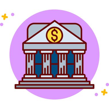 Banka simgesi işaret vektörü illüstrasyonu 