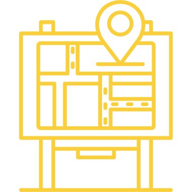 konum haritası simgesi, vektör illüstrasyonu