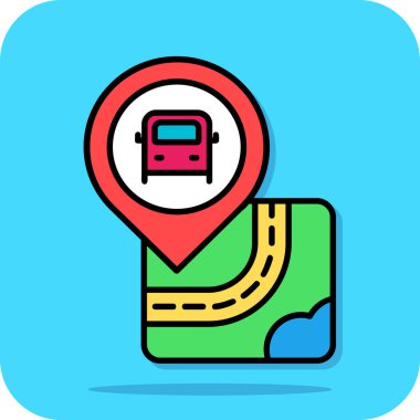 gps navigasyon vektör renk simgesi