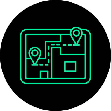 konum haritası simgesi vektör çizimi çizimi