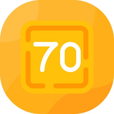 Düz stil olarak yedinci simge beyaz arkaplanda izole edilmiştir. 7