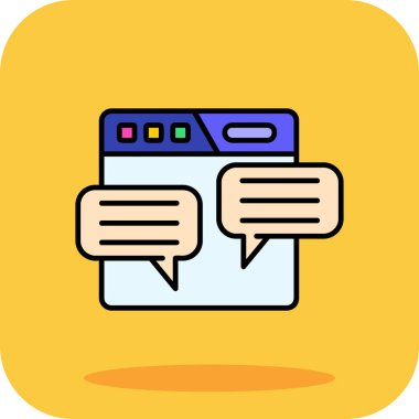 Sohbet mesajı simgesi. hat sohbet mesajı vektör rengi düz izole