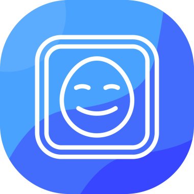 Beyaz arkaplanda emoji simgesi, illüstrasyon vektörü