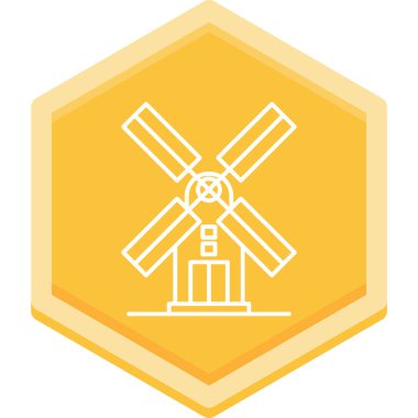 Yel değirmeni Web simgesi basit illüstrasyon