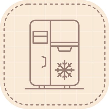 Buzdolabı simgesi, illüstrasyon, beyaz arkaplan üzerindeki vektör.