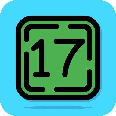 17 takvim simgesi, vektör illüstrasyon tasarımı