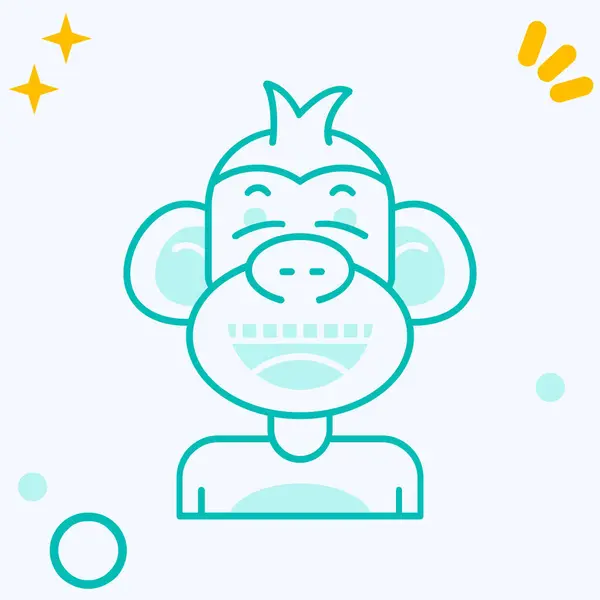 maymun simgesi işareti, vektör illüstrasyonu