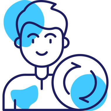 Bayrak vektör illüstrasyonlu bir adam