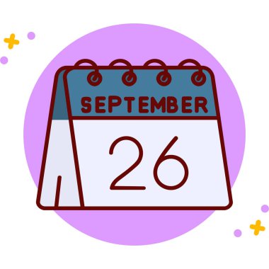 24 Ağustos takvim simgesi, vektör illüstrasyonu