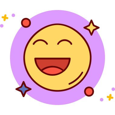 Mutlu emoji simgesi, vektör illüstrasyon tasarımı