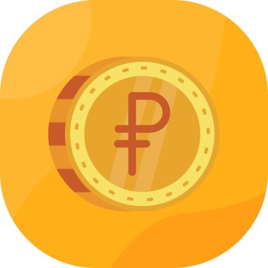 Ruble ruble kripto para birimi simgesi düz biçimli