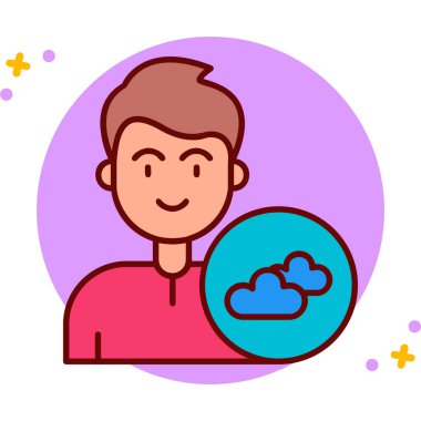 Bulut hesaplama teknolojisi vektör çizimi