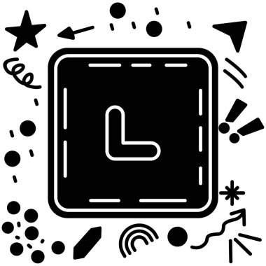 Bir saat simgesinin vektör illüstrasyonu