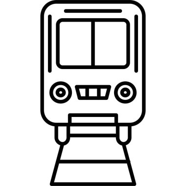 Tramvay ikonu. Beyaz arkaplanda izole edilmiş web tasarımı için tramvay vektör simgesinin basit çizimi