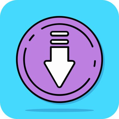 ok indirme simgesi vektör çizimi